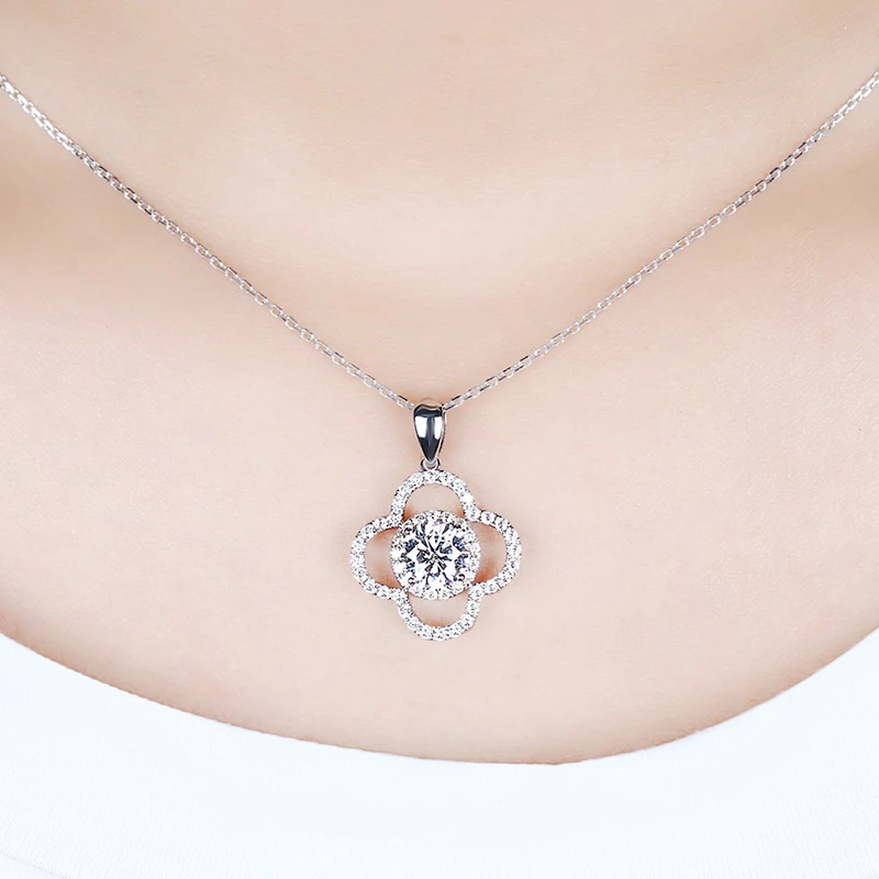 DovEggs 14k белое золото 585 6 5 мм F цвет круглый бриллиант Муассанит подвеска ореол с