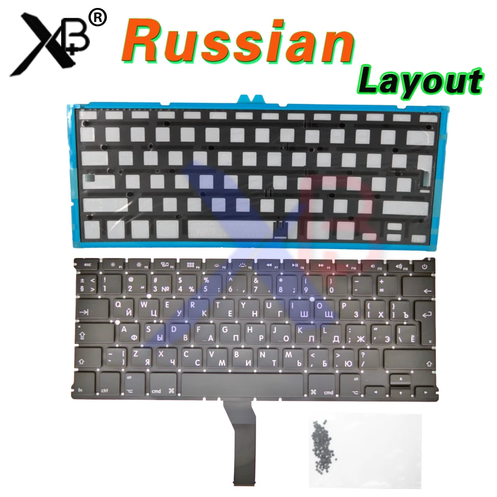 

RU Russian standard keyboard/Backlight Backlit+100pcs keyboard screws 2010-2017 Years For MacBook Air 13.3" A1369 A1466