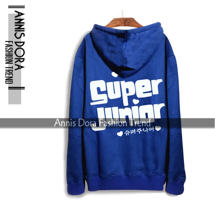 Толстовка SUPER JUNIOR SJ e.l. F сапфировое синее худи для концертов специальное