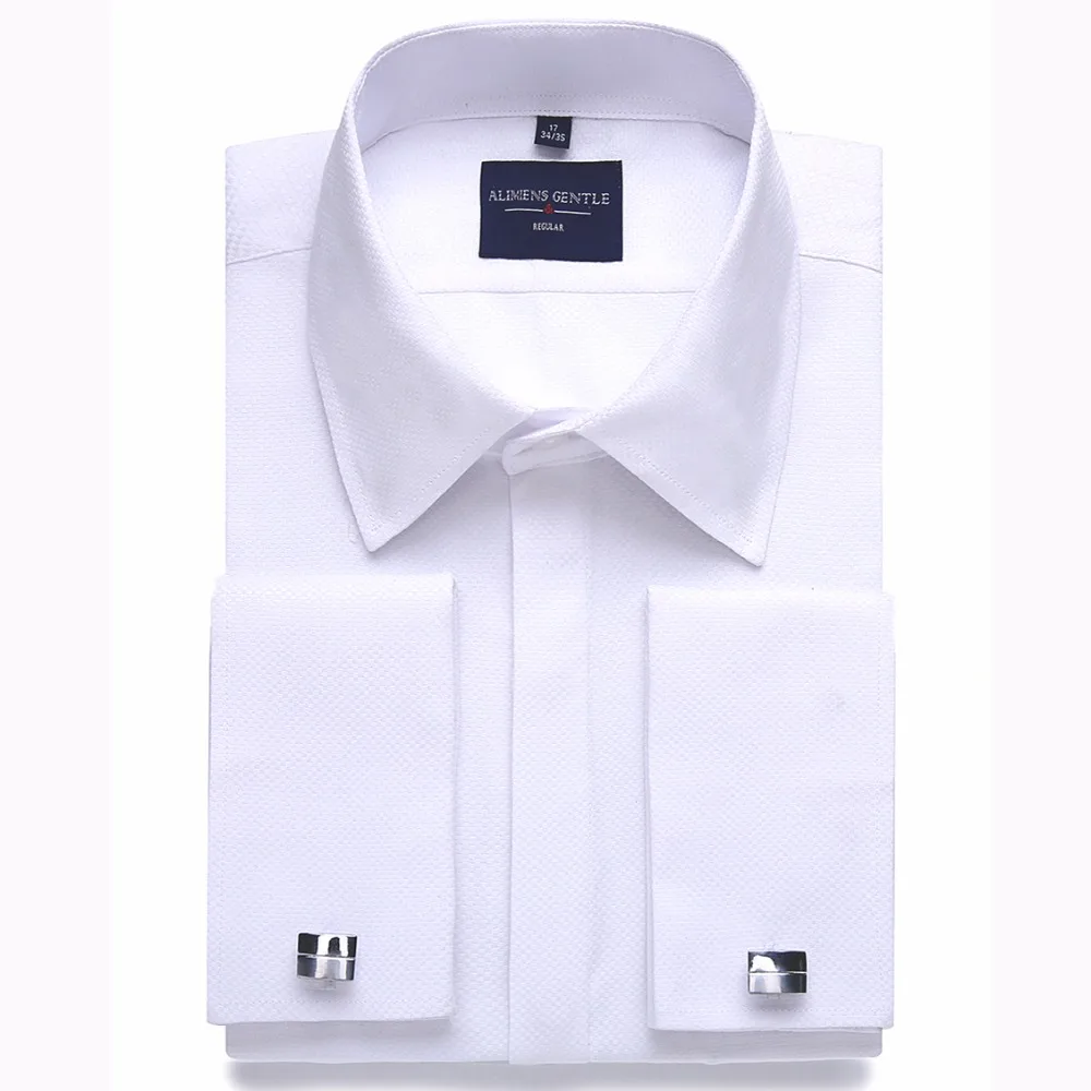 Мужская классическая рубашка с длинными рукавами и скрытой планкой|french dress shirt|dress