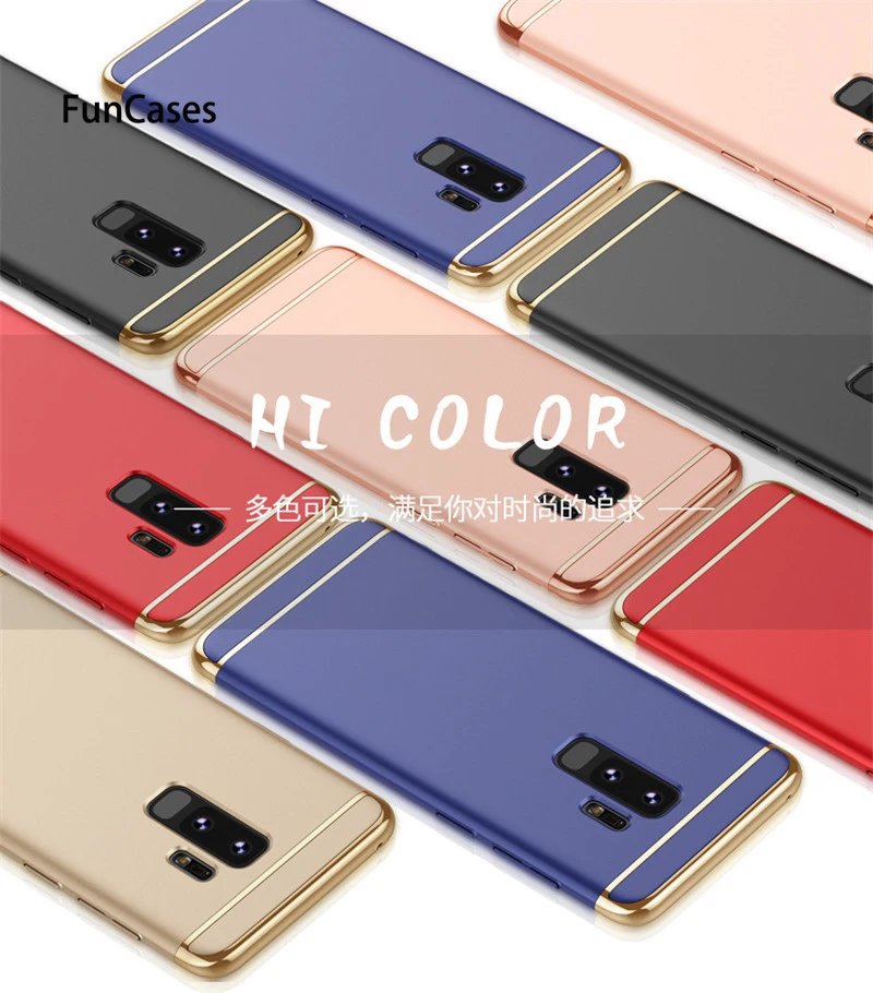 Роскошные 3 в 1 Жесткие ПК-Чехлы для samsung Galaxy S10E S10 плюс A8 A6 J4 J6 плюс A750 S6 S7 край S8 S9 плюс Цвета резиновый матовый чехол