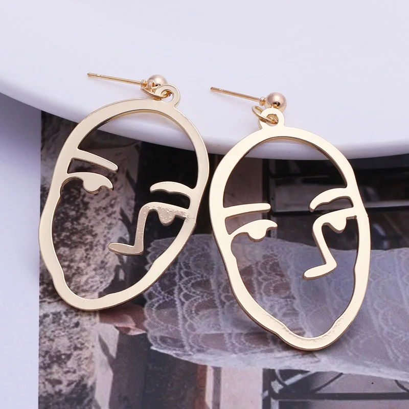 Новое поступление абстрактные стильные висячие серьги с отверстиями для лица