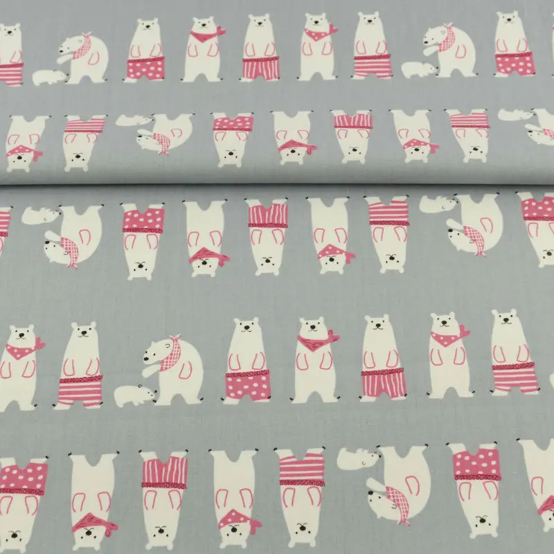 Booksew Craft Вышивание белый и красный с медведями Стиль хлопок Ткань квилтинга