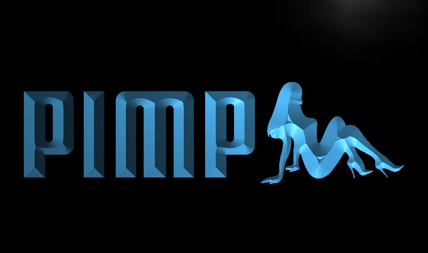 LM211-Pimp обнаженная леди девушка сексуальная новый свет знак | Дом и сад