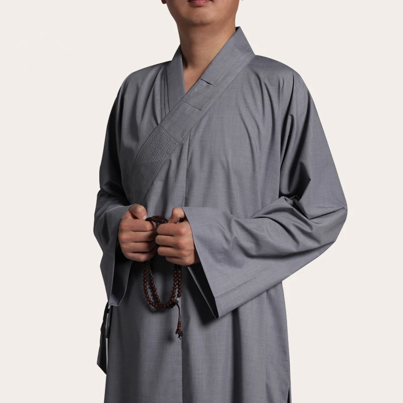 Мужские буддийские монашеские одежды Shaolin длинное хлопковое платье высокого