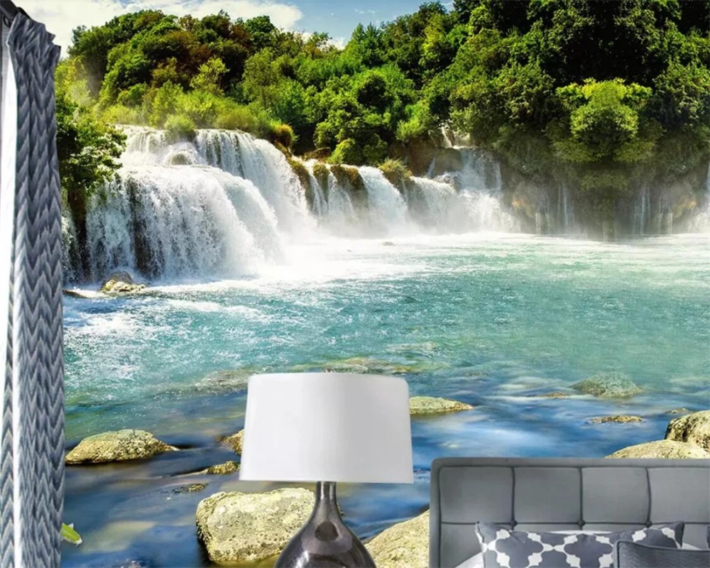 Beibehang пользовательские обои 3d фото фрески Красивая вода текущий водопад экран