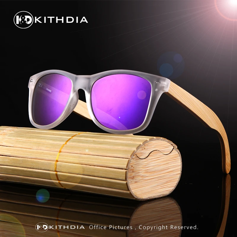 Kithdia Новый поляризованные Bamboo Солнцезащитные очки для женщин Для мужчин