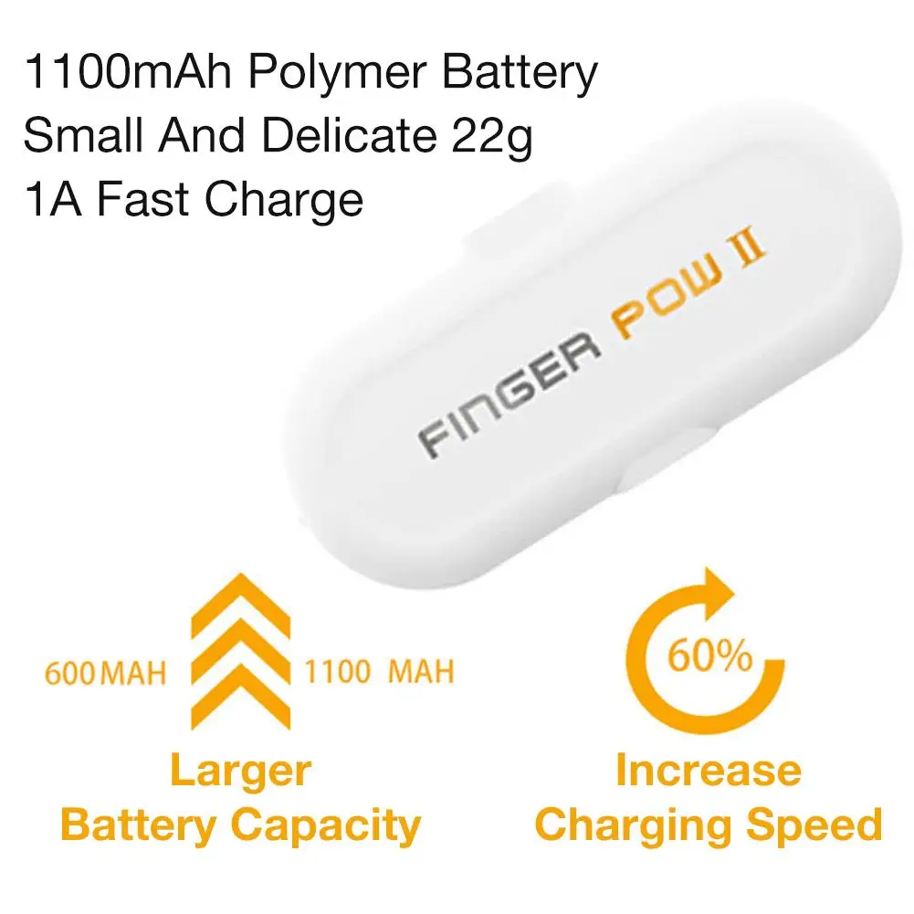 Finger Pow мини зарядный внешний аккумулятор 1100 мАч портативный аварийный Быстрый зарядный пакет Универсальный Беспроводной магнитный мобильный аккумулятор