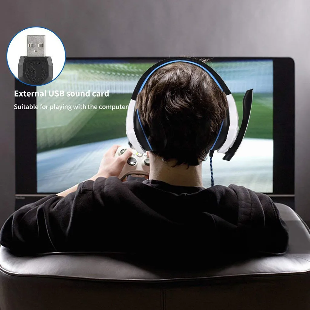 SADES SA 903 Игровые наушники гарнитура 7 1 Звуковая карта Компьютерная с почтой fone de
