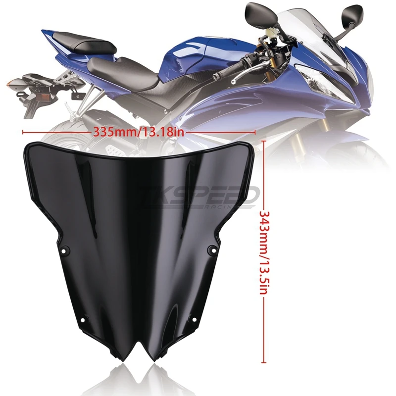 Двойное ветровое стекло для Yamaha YZF600 R6 черное 2008 2009 2010 2012 2013 2014 2015 2016 2017|Козырьки от