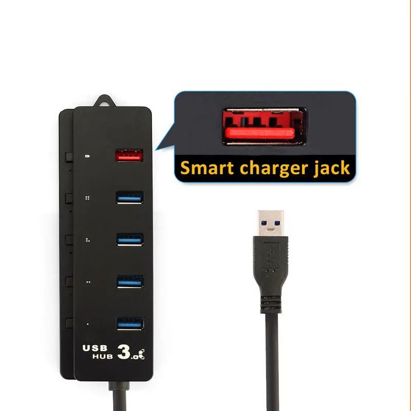 Usb концентратор usb разветвитель Leadzoe с 1 зарядным портом и 4 портами USB 3 0 5