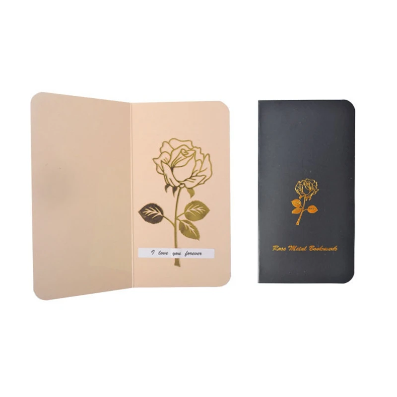 Топ 1 комплект Роскошные Металлические Розы закладки и поздравительные открытки
