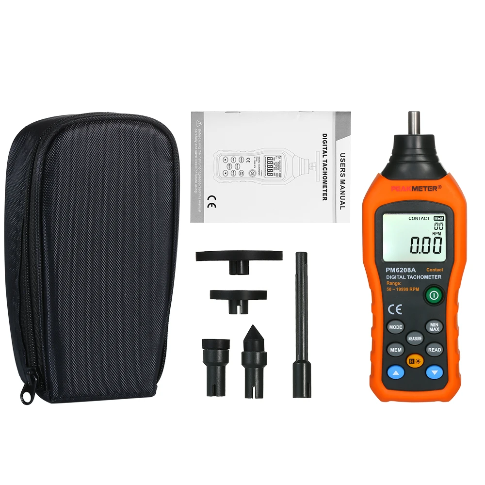 PEAKMETER PM6208A цифровой тахометр ручной Связаться двигателя Цифровой широкий