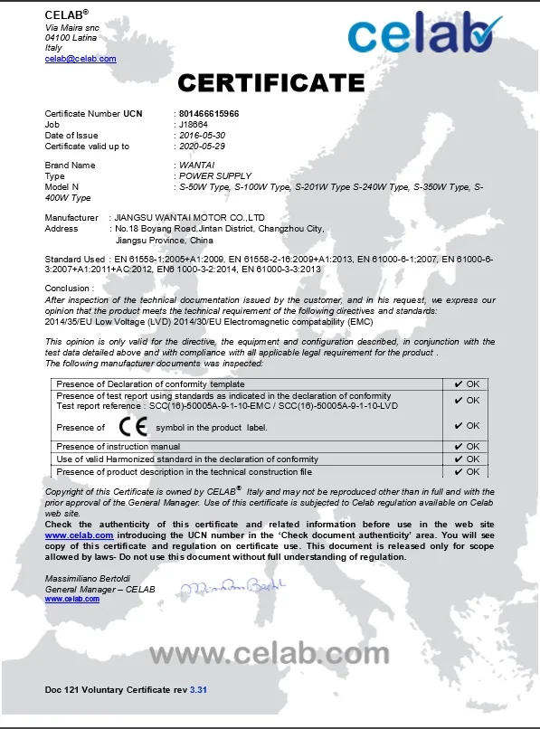 Лидер продаж! Wantai одновыходной импульсный источник питания 100 Вт 24 в стандартный