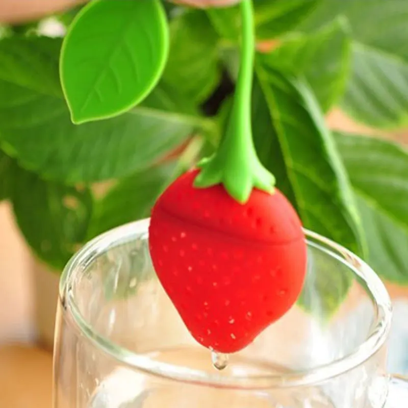 Transhome Чайный фильтр силиконовый милый клубничный в форме экологичный