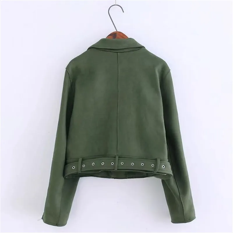 Women Moto&Biker Faux Leather Jacket Chamois Velvet Leather Jacket Female XS S M L Fashion Solid Zipper Chain Lady Jackets