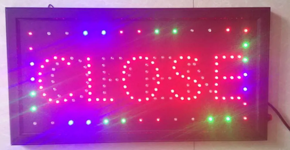 customized open closed sign 10X19 inch indoor Ultra Bright flashing led lighted signs business store signage display
