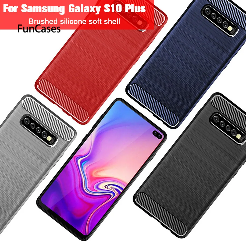 Чехол для телефона samsung S10 чехол силиконовый мягкий из углеродного волокна Galax Plus