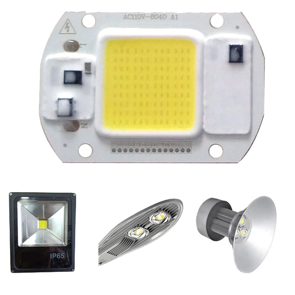 5 шт./лот LED COB чип лампа 20 Вт 30 50 AC110V IP65 Smart IC подходит для DIY Прожектор уличный свет