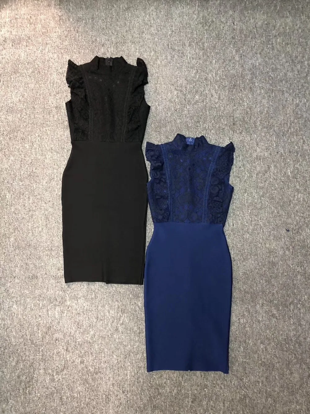 Знаменитости Высокое качество Черный с длинным рукавом сетки Bodycon вискоза