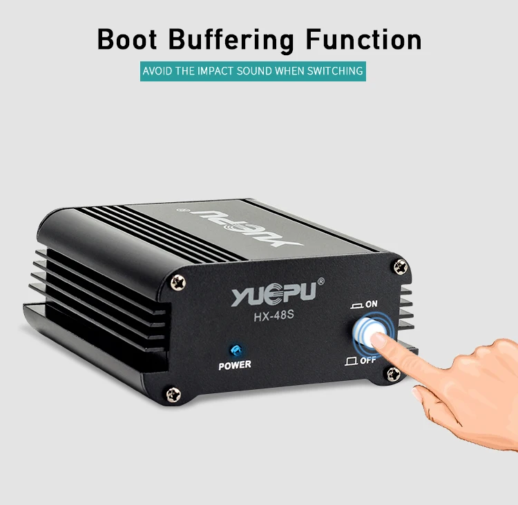 YUEPU HX-48s 48V Phantom источник питания для конденсаторного микрофона XRL разъем компьютера Mic Studio