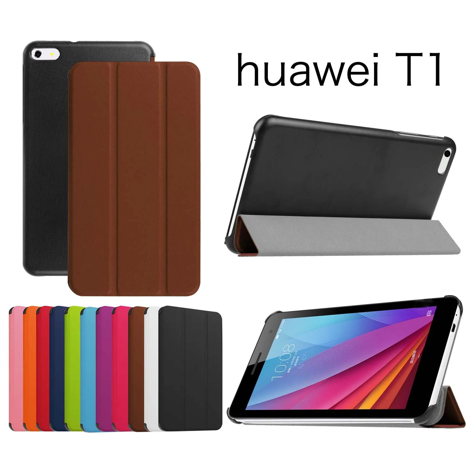 Высококачественный чехол-подставка из искусственной кожи чехол для huawei MediaPad T1 7,0 T1-701u T2 7 дюймов Чехол+ пленка+ стилус