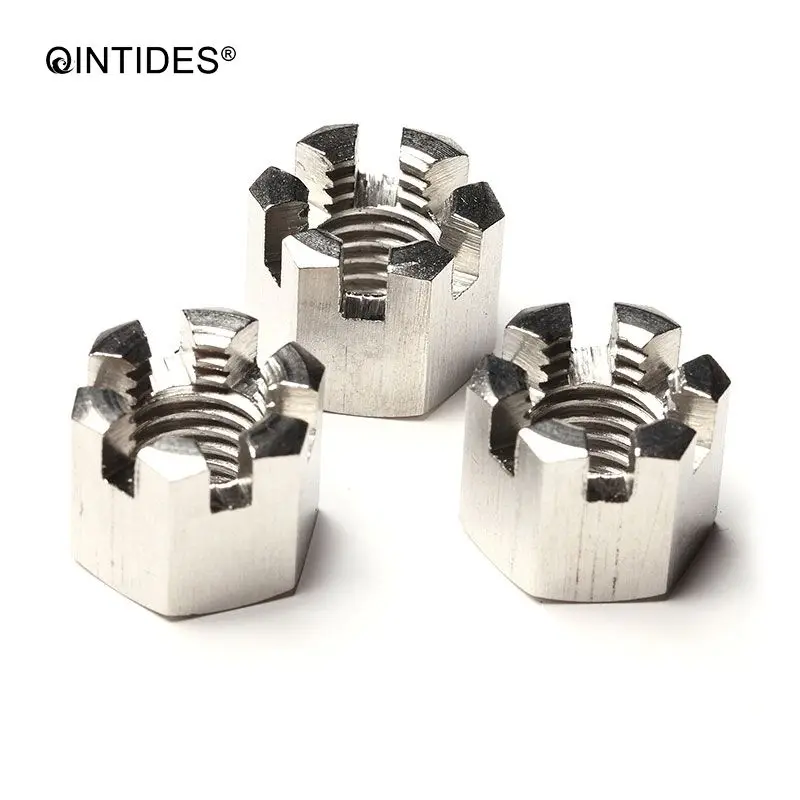 QINTIDES M6 M8 M10 M12 M14 шестигранные щелевые гайки тип 1 тонкие для замка с метрической