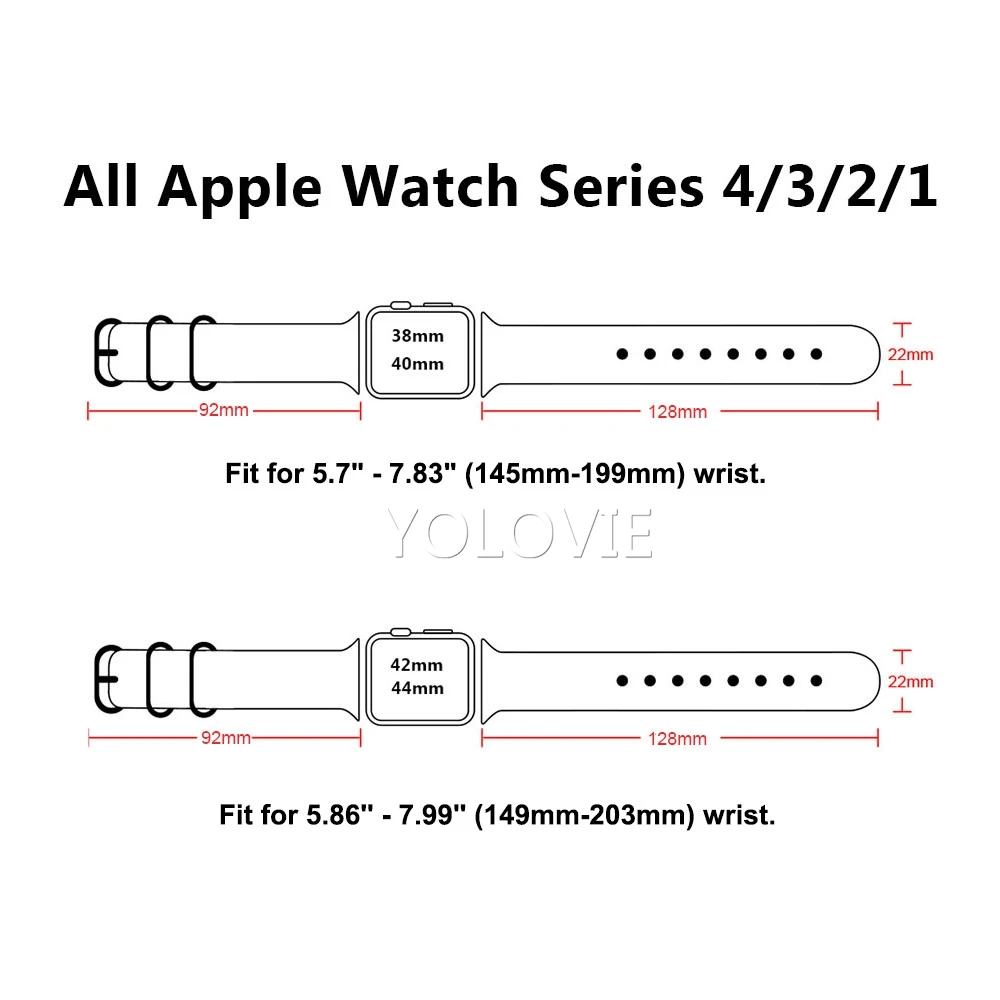 Нейлоновые ремешки для часов NATO наручных Apple Watch 42 мм 44 цветной спортивный ремешок