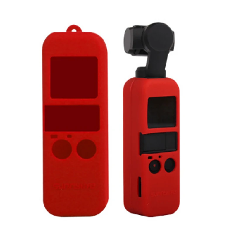 Красный 10 цветов DJI OSMO Карманный Протектор набор Мягкий силиконовый чехол с шеей/ремешок для запястья для Osmo Карманный ручной карданный - Цвет: Красный