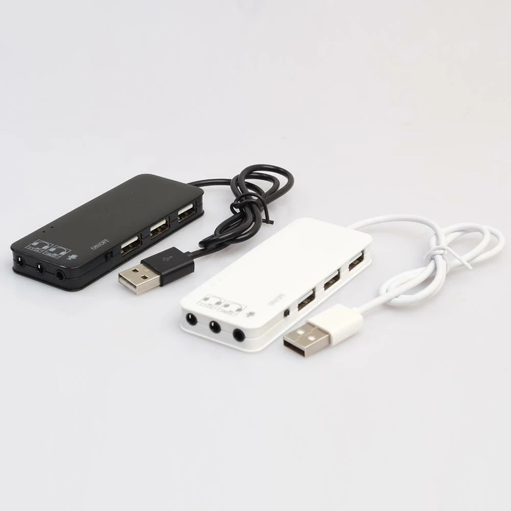 Концентратор USB 2 0 интерфейс внешний 7.1CH звуковые карты 3-портовый наушники