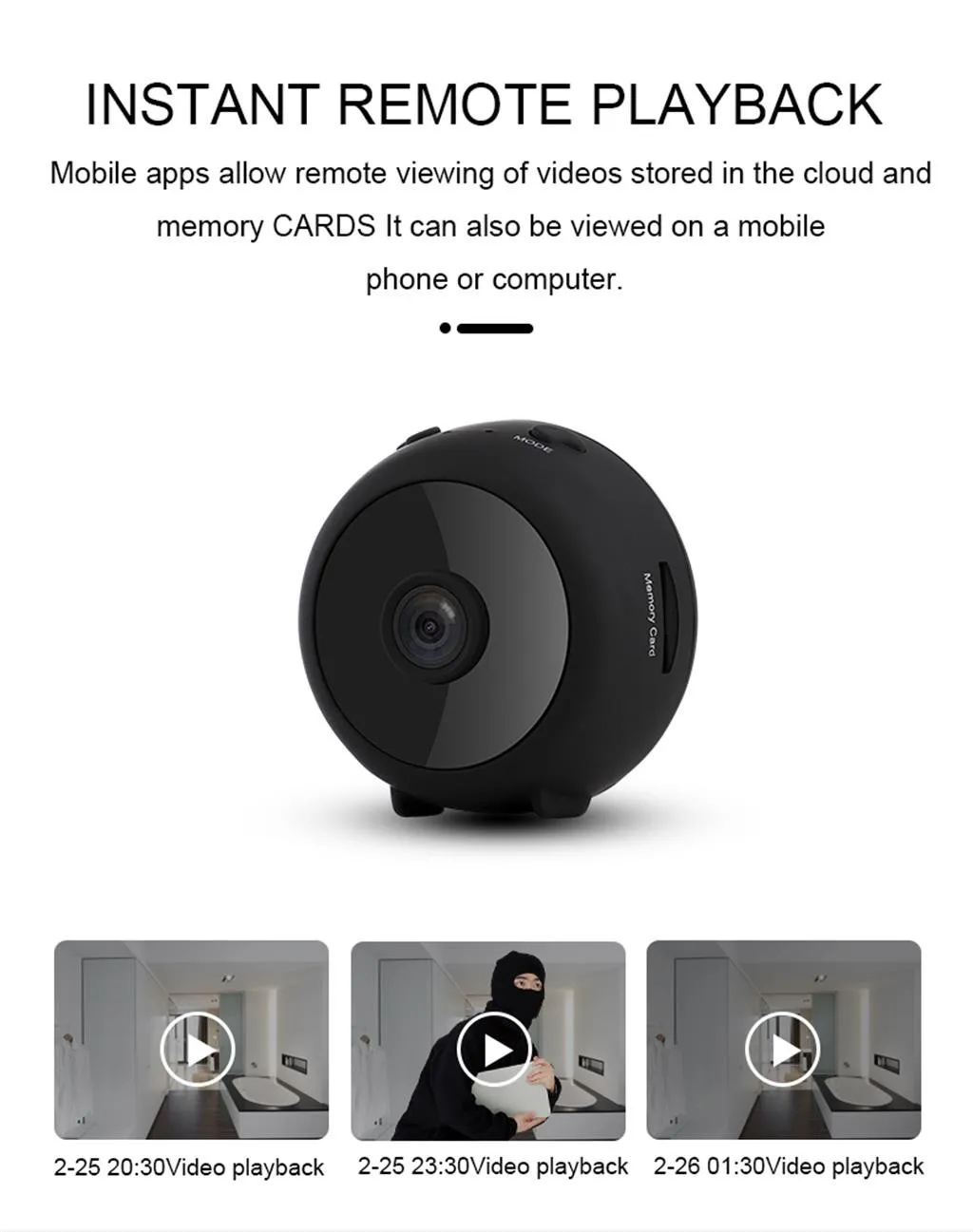 Мини-камера A11 HD 1080p Компактная Беспроводная с поддержкой Wi-Fi и датчиком движения |