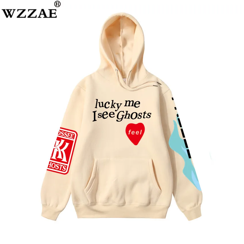 19ss Kanye West/Детские толстовки с капюшоном с изображением призрака для женщин и мужчин; толстовки в стиле хип-хоп; уличная одежда; модная мужская толстовка с капюшоном; пуловер