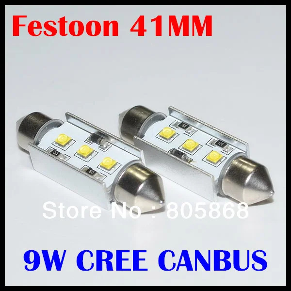 Яркий 9 Вт Светодиодный светильник для чтения Cree chips led canbus festoon 31 мм 36 39 41