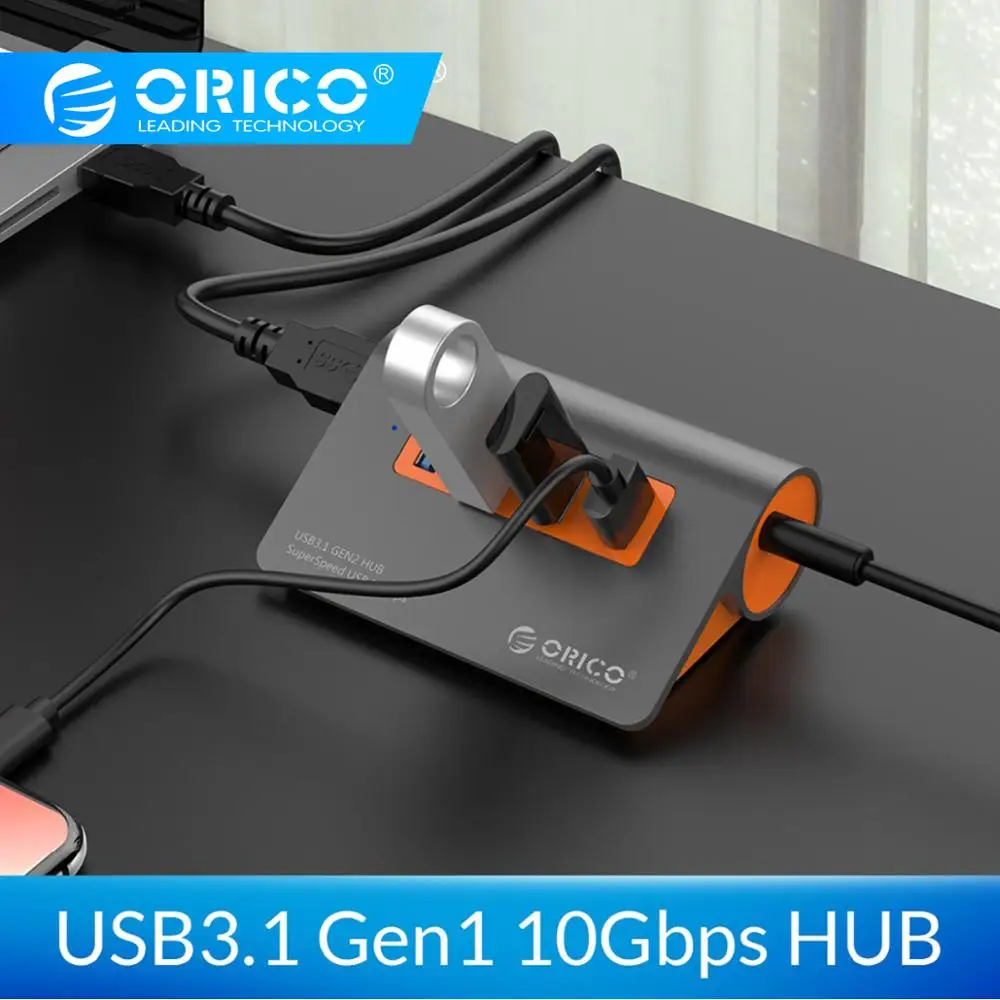 ORICO 4 порта USB3.1 Gen2 концентратор Gen2 алюминиевый usb-хаб 10 Гбит/с SuperSpeed с 12 В адаптер питания для Mac Pro huawei samsung