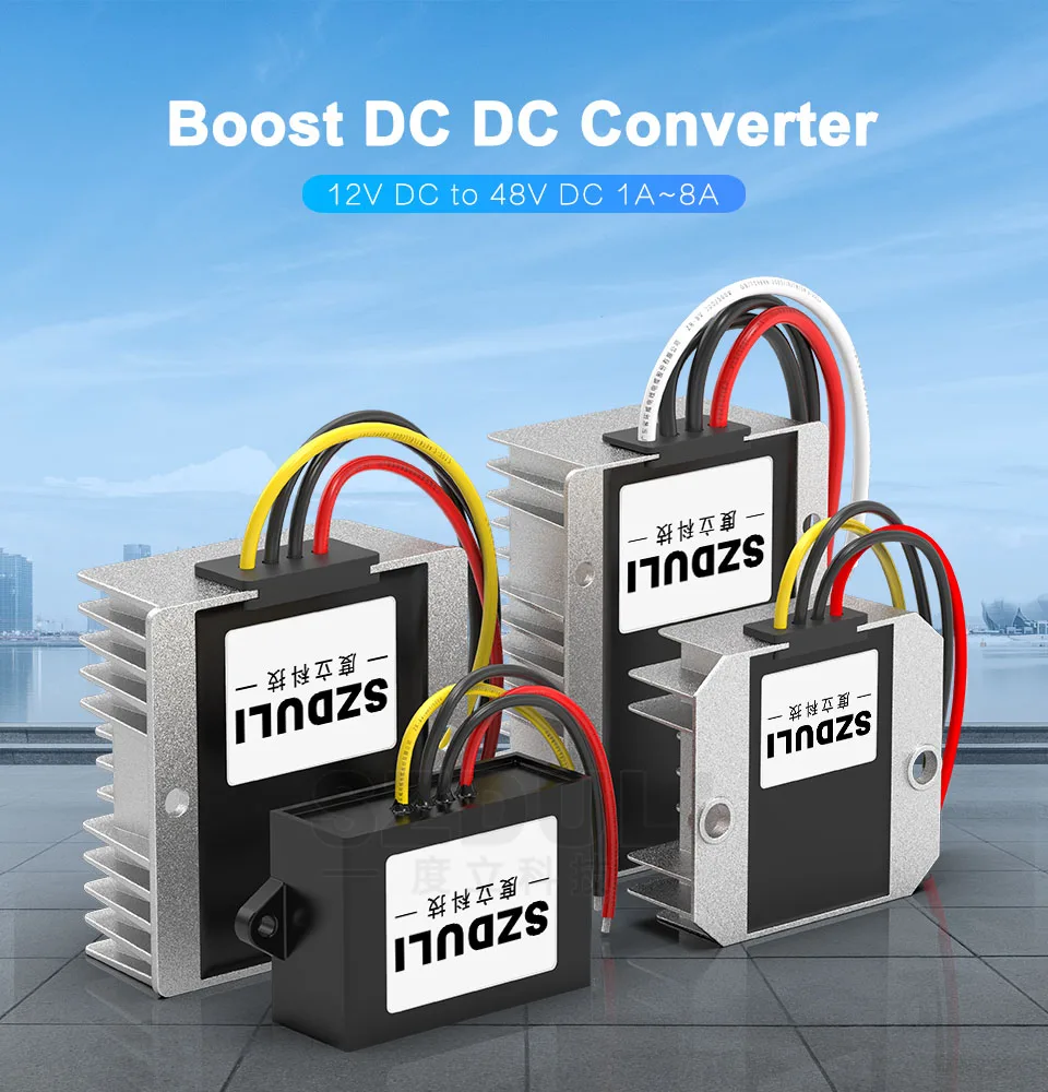 12 V 48 V 1A 3A 5A 6A 8A DC конвертер elevador 12В до 48В reguladores de convertidores de potencia де coche de aumento