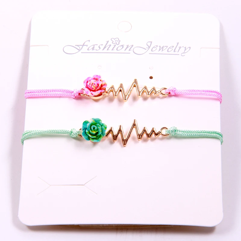 2 шт./компл. браслет с подвеской розы подарок на день Святого Валентина