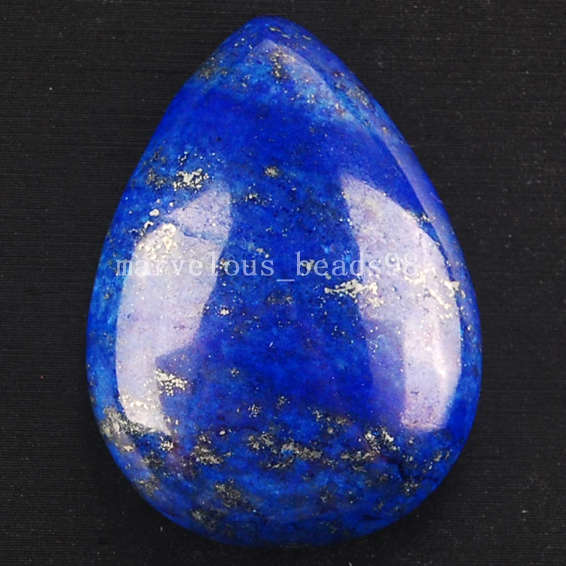 

Free Shipping Beautiful jewelry Fashion 24x33mm Natural Lapis Lazuli Water Art Drop Cabochon CAB 1Pcs MC4289