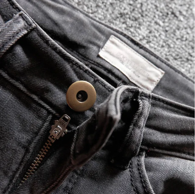 Мужские обтягивающие рваные джинсы повседневные брюки 2019 серые Джинсовые Брюки