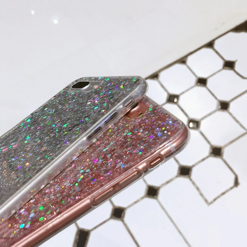 Coque For iPhone 7plus TPU Silicon Case For iPhone 5 5S SE 6 6S 7 8 Plus Cover For iPhone 11 Pro XR X XS Max Bling Glitter Funda