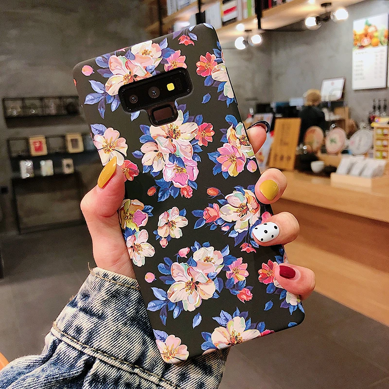 Чехлы YHBBCASES в стиле ретро с рисунком масляных цветов для Samsung Note 10 8 9 3D рельефный