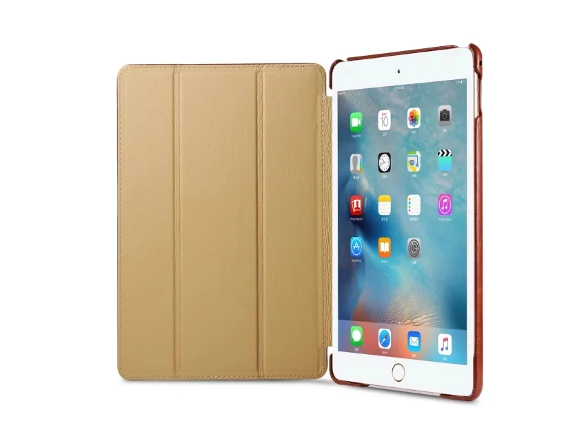 Icarer 3 цвета деловой Винтажный чехол-книжка из натуральной кожи для iPad Mini 4 Ретро Чехол-книжка из воловьей кожи для iPad mini 4
