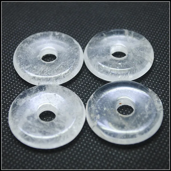 5pcs Nature Gem Stone Donut Shapes Rose Quart Cherry Quartz Unakite Jaspe Lapis Flourite Crystal Beads Rock Tige Eye 30mm | Украшения и