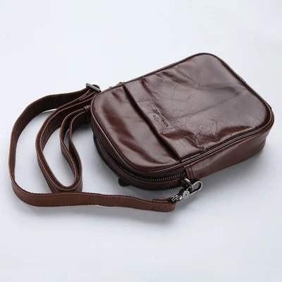 Deep Brown(Large) AETOO, мужская кожаная мини-сумка Baotou из воловьей кожи, сумка через плечо, сумка для мобильного телефона, японская маленькая сумка - Цвет: Deep Brown(Large)