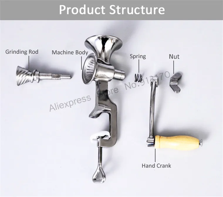 

Corn Mill Grinder Stainless Steel Grinding Machine for Peanut Soybean Walnut Coffee Bean Grinding No Cast Iron No Aluminum