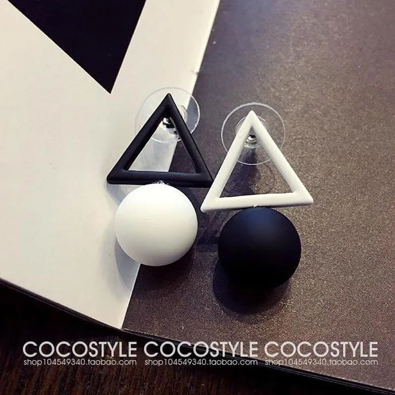 BGG 2018 Fashion Stainless Steel Stud Earrings For Girl Woman Rose-golden Triangular Circle Geometry Earring Gift | Украшения и