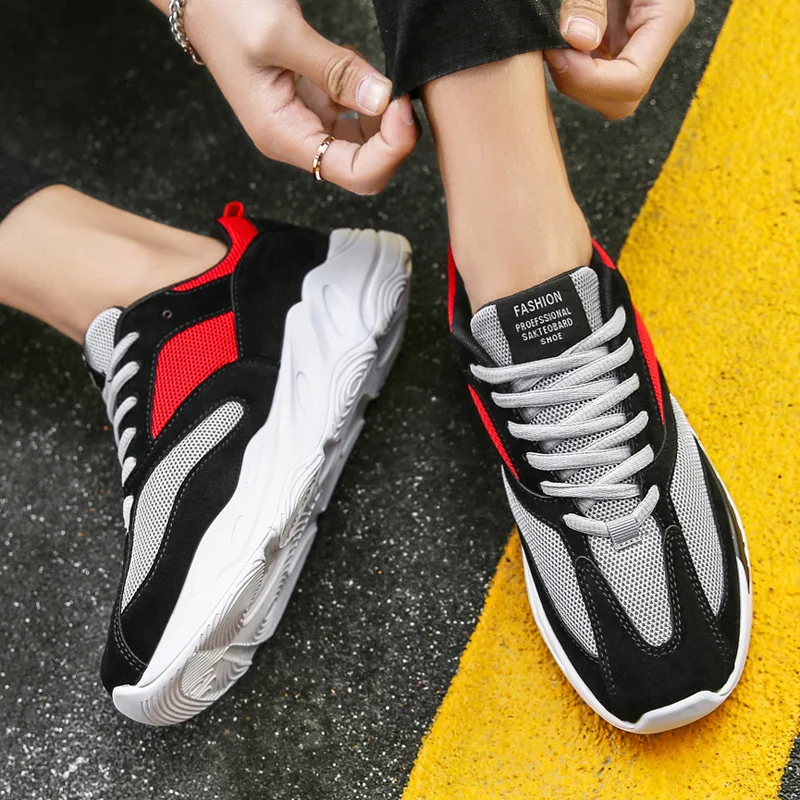 2019 модная удобная дышащая мужская повседневная обувь с сеткой мужские кроссовки