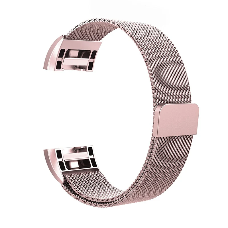 Rose Gold SCOMAS для Fitbit Charge 2 полосы магнитный ремешок из нержавеющей стали сменный ремешок для Fit Bit Charge2 фитнес-браслет Correa - Цвет: Rose Gold