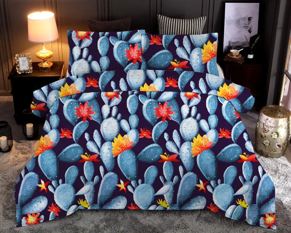 Набор пододеяльников с принтом тропического растения кактуса набор постельного