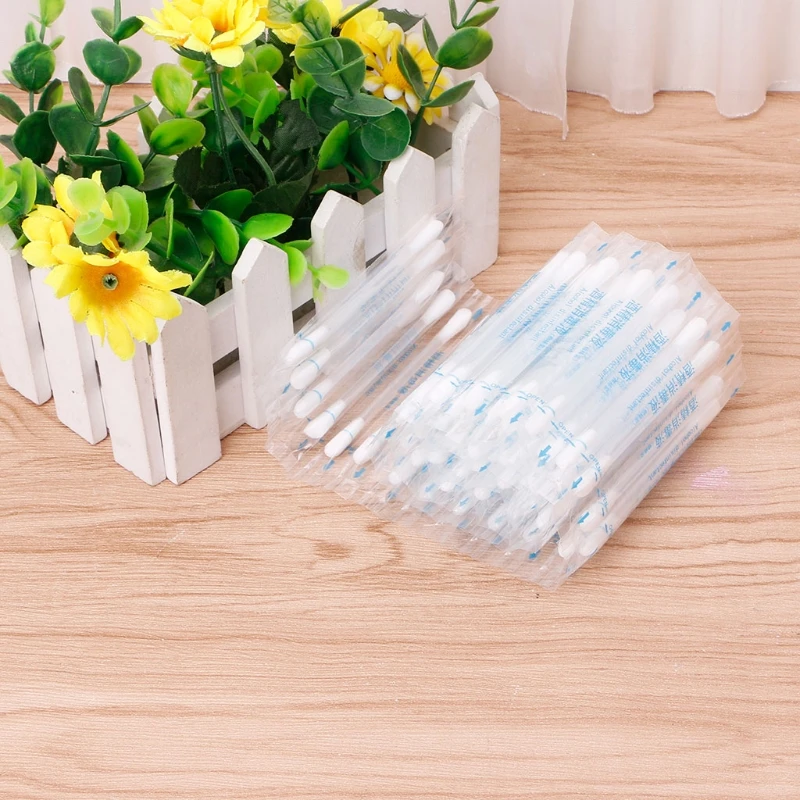 

50pcs Disposable Medical Alcohol Stick Disinfected Cotton Swab Care Tool Aid Kit