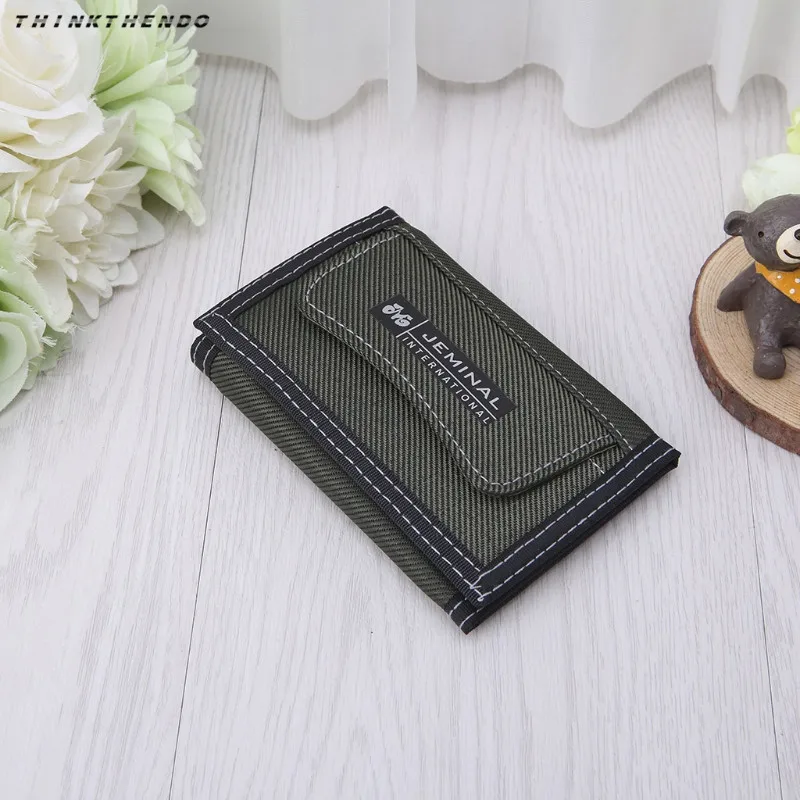 Холщовый мужской кошелек THINKTHENDO с карманом для монет, короткий дизайнерский кошелек на молнии для монет, кредитный держатель для карт для подростков
